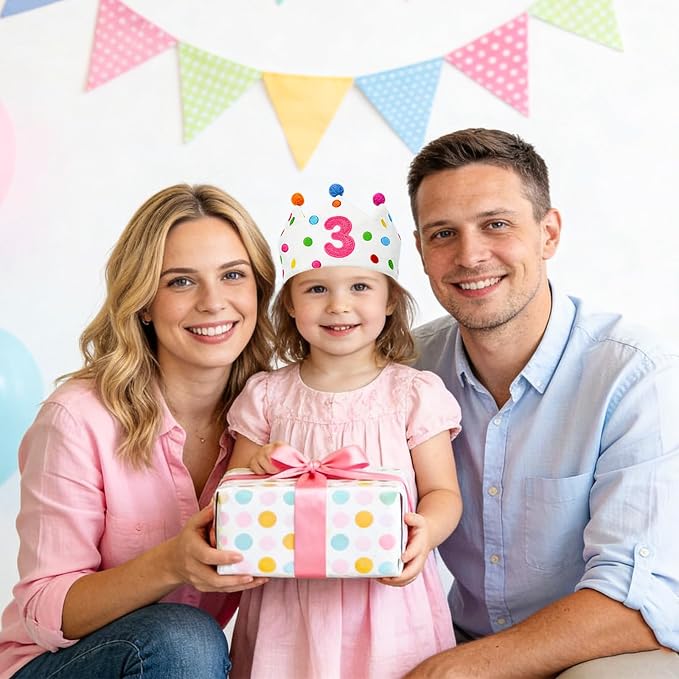 Personalized Hand Embroidered Birthday Hats Unique Happy Birthday Crowns Cute Party Hat for Boy Girl Fit All Ages