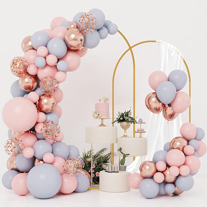 2 Pack Arch Backdrop Stand (7.2FT/6FT), Gold Balloon Arch Stand, Easy Assembly Arch Stand for Birthday Party Decoration
