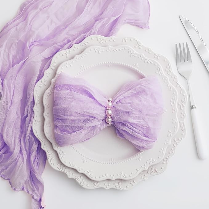 100 Pack Lilac Cloth Napkins 21x21 Inches Lilac Cheesecloth Napkins Set of 100 Washable Dinner Table Napkins for Wedding Bridal Baby Shower Rustic Boho Cotton Gauze Family Gathering Table Decor