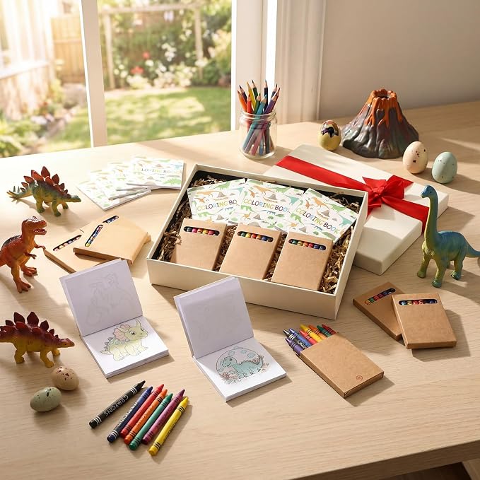 270 Pcs Mini Dinosaur Coloring Books Welcome Back to School Gifts with Crayons Kids Bulk Dinosaur Party Favors Goodie Bag Stuffers for Students