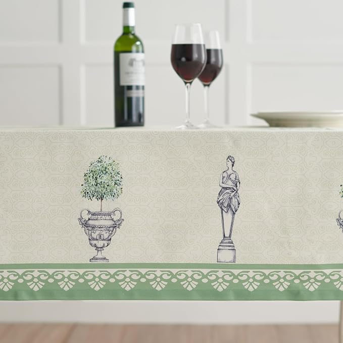 Maison d' Hermine Table Cloth Square Table 100% Cotton 54 x 54 Inches Tablecloth Reusable Decorative for Dining Kitchen Room Farmhouse Party Home Hotel Restaurant Spring Summer - Jardin Du Roy