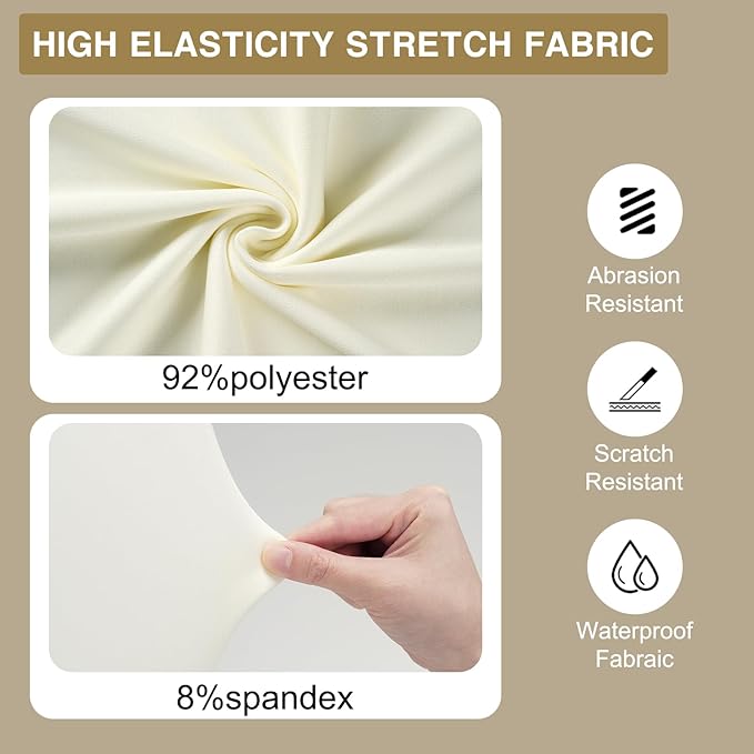 30 PCS Banquet Chair Covers for Wedding Universal Polyester Spandex Chair Cover Stretch Slipcovers for Party Dining Flat-Front Chair (Ivory)
