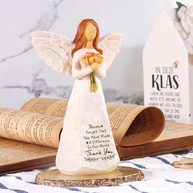 Kohehe Thank You Gifts for Women,Teacher Appreciation Gifts,5.5'' Handmade Angel Figurine Employee Appreciation Gift,Thank You Gift for Coworker Teacher Nurse Boss Employee Lady