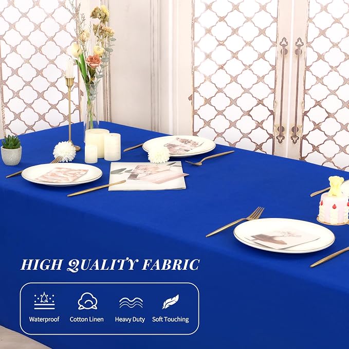 YMHPRIDE 6 Pack Royal Blue Polyester Tablecloths, 60 x 102 inch, Rectangular, Wrinkle Resistant, Machine Washable, Perfect for 6FT Tables, Wedding, Party, Banquet