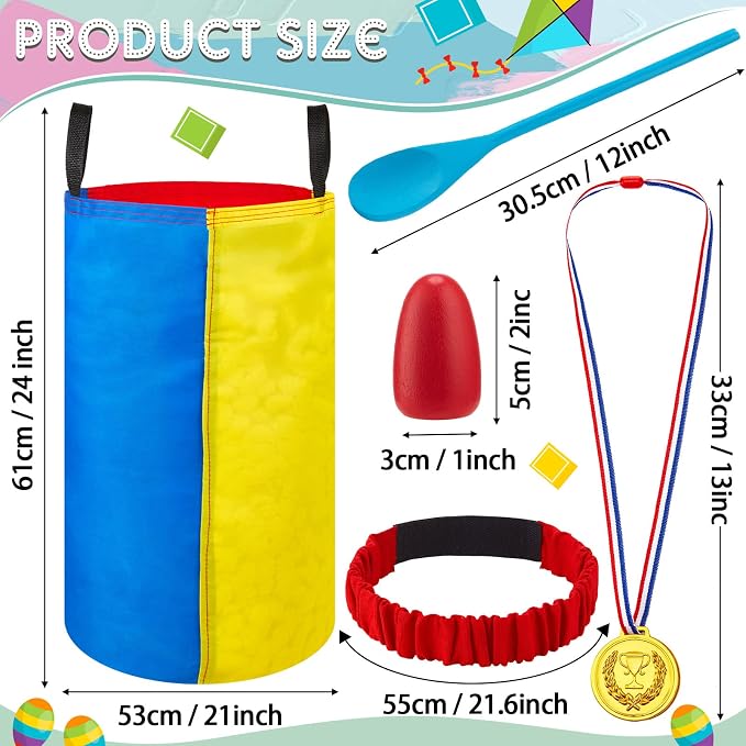 Yunsailing 40 Pieces Potato Sack Race Bags Large Bags Lawn Outdoor Games Party Games for Kids School Adults Family Backyard Party Birthday Outside Egg Spoon Race Easter