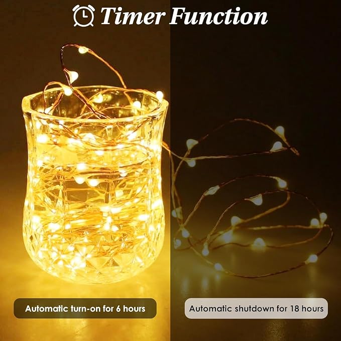 8 Pack Total 160FT 480LED Fairy Lights Battery Operated with Rmote, Waterproof Twinkle Lights with Timer Indoor Outdoor, Cuttable String Light for Bedroom, Classroom, Wedding, DIY, Christmas Decor