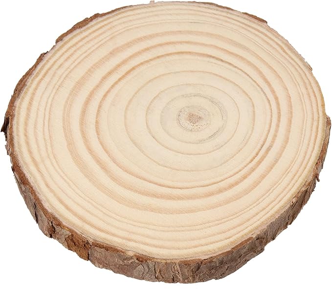 JOIKIT 8 PCS 6-7 Inches Natural Wood Slices, 3/4 Inch Thick Unfinished Wooden Circles with Bark, Round Log Discs Wood Rounds for Crafts, DIY Painting, Christmas Ornaments, Wedding Decorations