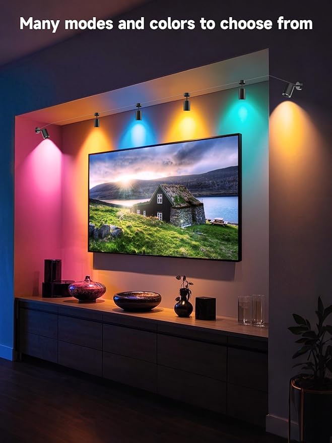 Tyute RGB Spotlights Indoor- Color Changing Picture Lights with 16 Million Colors, LED Uplighting with App & Remote Control, Timer Dimmable Mood Lighting for Home Party Plant Decor