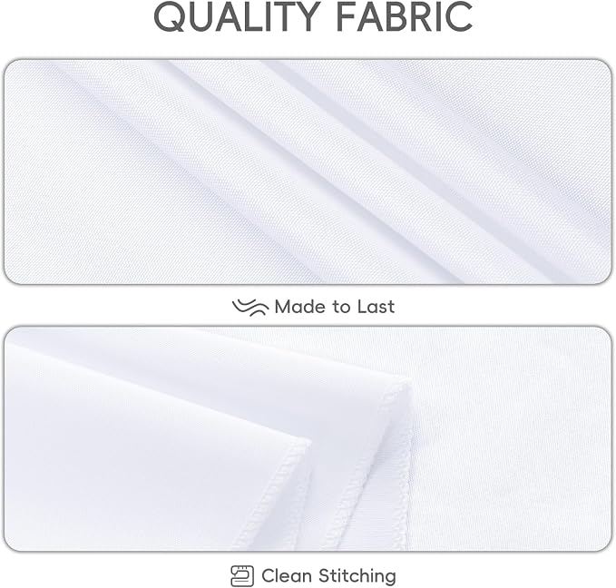 12 Pack White Tablecloth 60 x 126 Inch Rectangular Table Cloth for 8 Foot Rectangle Tables, Wrinkle Resistant Washable Fabric Polyester Table Covers for Wedding Party Banquet Buffet