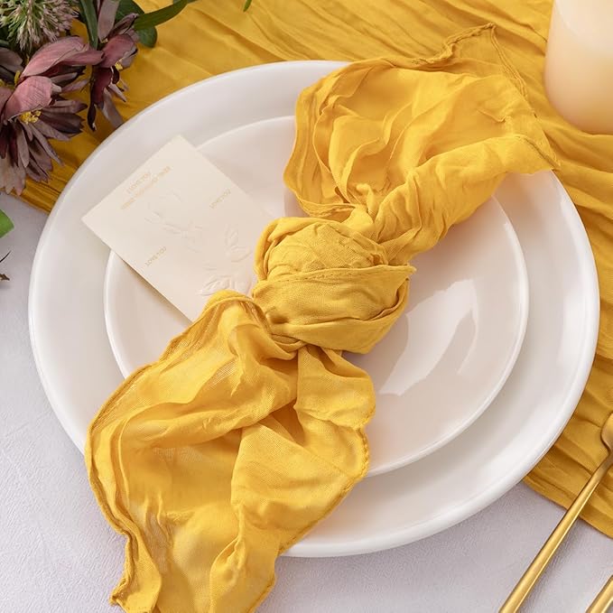 50 Pack 50 Pack Gold Cheesecloth Napkins Washable Spring Summer Cloth Napkins Set of 50 Bulk 21x21 Inches for Wedding Baby Bridal Shower Birthday Dinner Party Home Table Decor