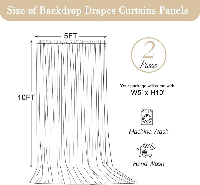 10x10ft Orange Backdrop Curtains for Parties Baby Shower Photo Wrinkle Free Polyester Photoshoot Curtains Drapes Backdrop for Birthday Party Wedding Graduation Photography Background 2 Panels 5x10FT