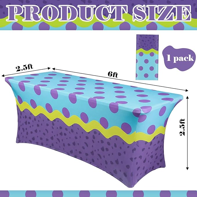Frienda 1 Pcs Monster Birthday Party Tablecloth Decorations Milk Silk 71 x 30'' Monster Table Cloth Rectangle Table Cover for Cartoon Birthday Baby Shower Decorations