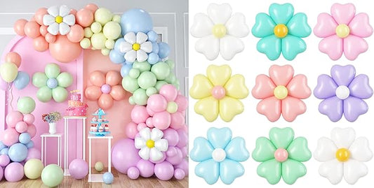 Daisy Balloon Garland Arch with 16 Set Flower Balloons DIY Kit