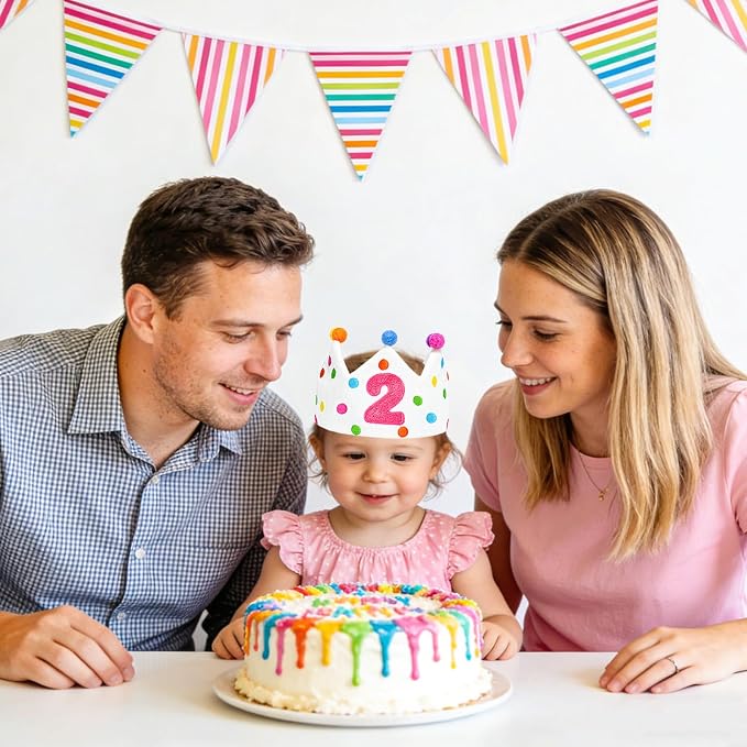 Personalized Hand Embroidered Birthday Hats Unique Happy Birthday Crowns Cute Party Hat for Boy Girl Fit All Ages