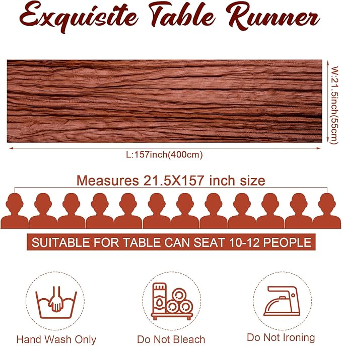 Foaincore 12 Pack Bulk Table Runner for Wedding Terracotta Cheesecloth Table Runner 13Ft Boho Gauze Rustic 157" Long Cheese Cloth Romantic Bridal Baby Shower Event Arbor Decor