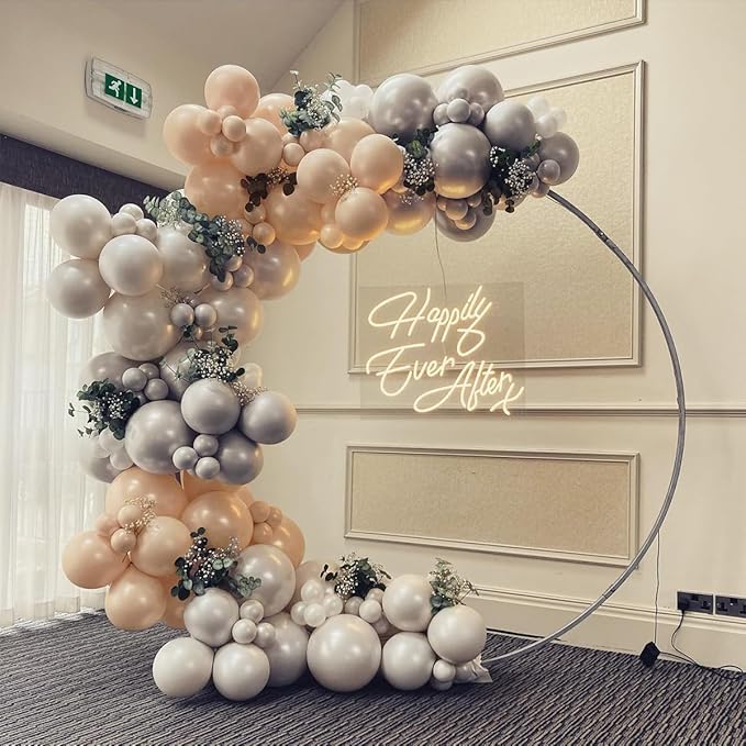 Neutral Balloon Garland Arch Kit - All Double Stuffed Balloons with Pearl Champagne Gold White Sand Nude Balloons for Boho Neutral Theme Wedding Engagement Baby Shower Birthday Party