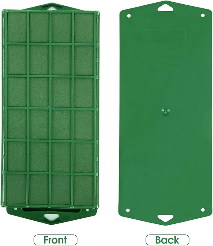 Vevitts 6 Pack Floral Foam Cage Flower Holder with Floral Foam for Fresh Flower Arrangement and Wedding Holiday Decorations, Rectangle 11.8 x 4.3 x 3.1 inches