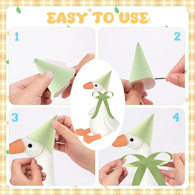 42 Pcs Adopt a Silly Goose Party Favor Include 12 Silly Goose Stuffed Animal 12 Mini Hat 12 Adoption Card 1 Adoption Sign 4 Ribbon 1 Fence for One Silly Goose Baby Shower Party 1st Birthday Decoration