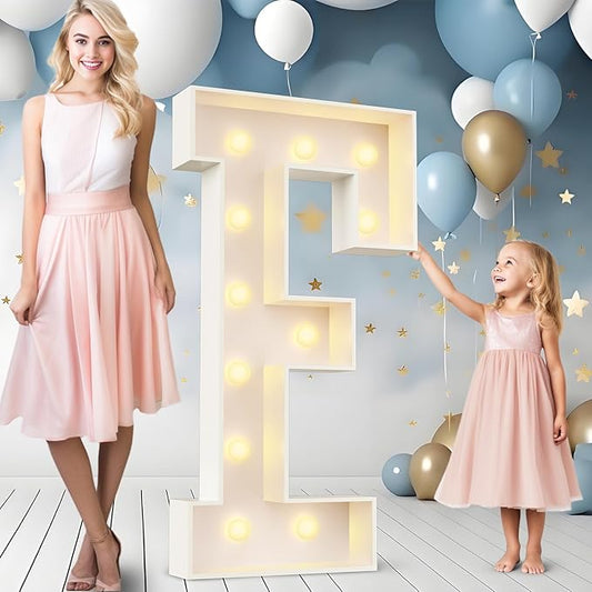 Ledido 4FT Marquee Light Up Letters F, Easy to Assemble Marquee Letters 4 Feet Tall for Indoor & Outdoor Events, Large Lighted Letter for Birthday Graduation Baby Shower Anniversary Party Decorations