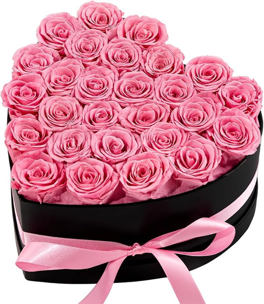 27 Forever Preserved Flowers in a Box, Vanlentines Day Gifts for Her, Eternal Roses Flowers for Delivery Prime, Birthday Gifts for Women Mom Grandma Wife (Pink)