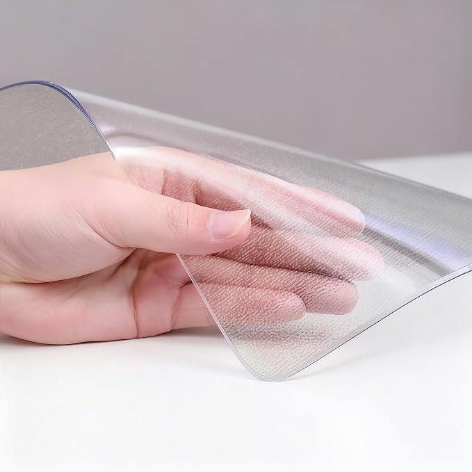 24x36in Frosted PVC Table Protector 1.4mm Waterproof Pad | Clear Desk Cover, Clear Desk Mat, Table Cover Tablecloth Protector Rectangle, Table Protector for Dining Room Table