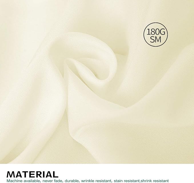 Surmente Ivory Tablecloth 60 x 102-inch Rectangular Polyester Table Cloth for Weddings, Banquets, or Restaurants