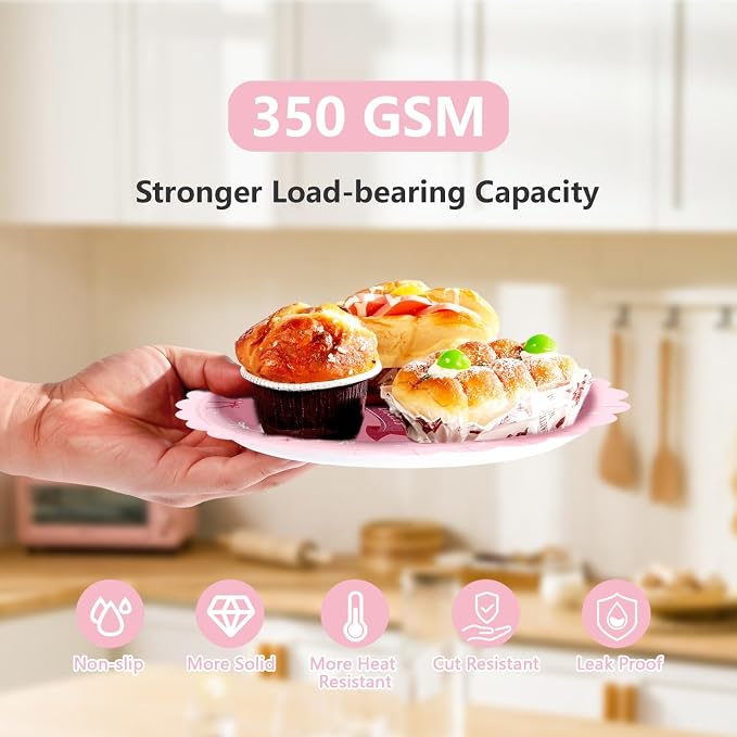 96Pcs Pink Bow Party Supplies Coquette 10th Birthday Party Plates and Napkins Disposable Bow Themed Tableware Set for Girl Happy 10th Birthday Baby Shower Decorations, Serves 24