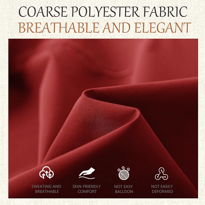 60x102 Table Cloth - 2 Pack Rectangular Black Washable Stain and Wrinkle Resistant Polyester Table Cover for Dining Tables, Various Parties and Camping (Red)