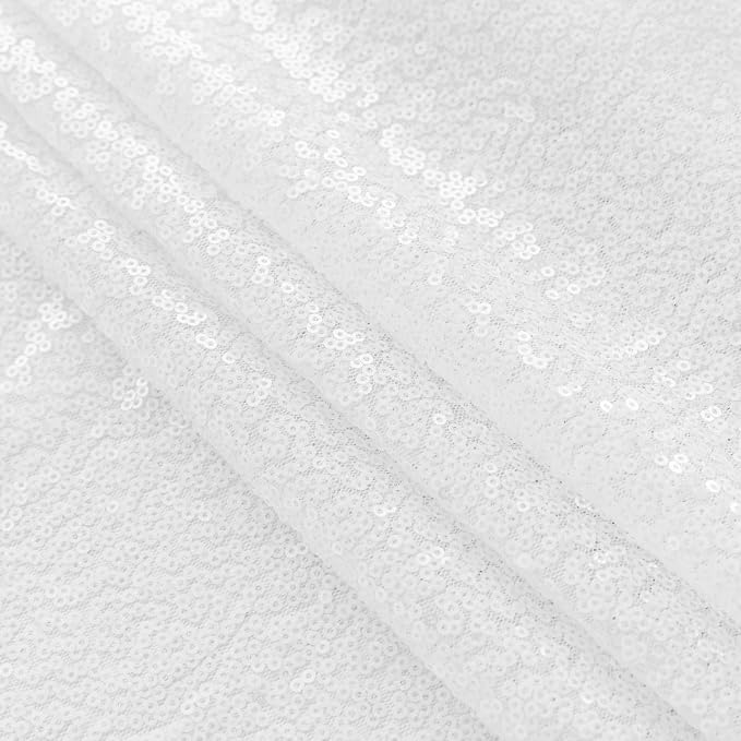 Sugargirl White Sequin Backdrop Curtain 4FTx8FT Glitter White Background Drapes Sparkle Photography Backdrop for Party Wedding Birthday Wall Decoration(1 Panel)