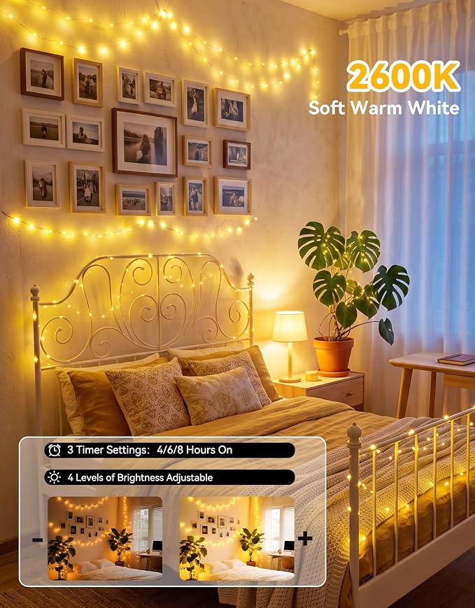 132FT Color Changing LED Fairy Lights Plug in with Remote - 400LED 35 Colors Waterproof Silver Wire Christmas String Lights Outdoor & Indoor for Party Trees Yard Decorations