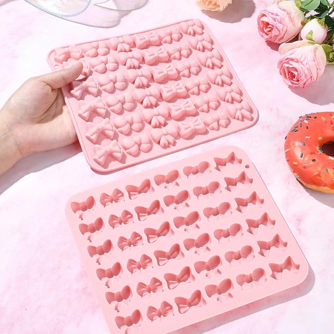 Airssory 2 pcs Cute Bow Theme Fondant Molds Bowknot Bow Tie Mold 3D for DIY Party Wedding Cake Candy Chocolate Epoxy Resin Craft Making Decoration