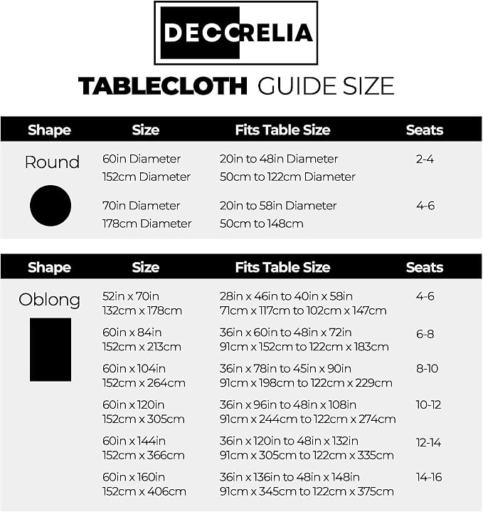 Decorelia Faux Linen Farmhouse Table Cloth 60"x104" for 6 ft Rectangle Table, Black Waterproof Outdoor Washable Cloth Tablecloth for Rectangular Dining Room Kitchen Outdoor Party Restaurant Decor