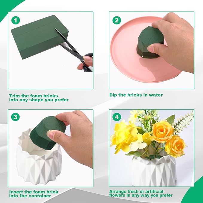 TANEMUDO 36 Packs Floral Foam Blocks Wet & Dry for Flower Arranging,5.5 x 3.1 x 1.8 Inches Floral Styrofoam Blocks Kit for Fresh and Artificial Flowers, Wedding and Home Decor