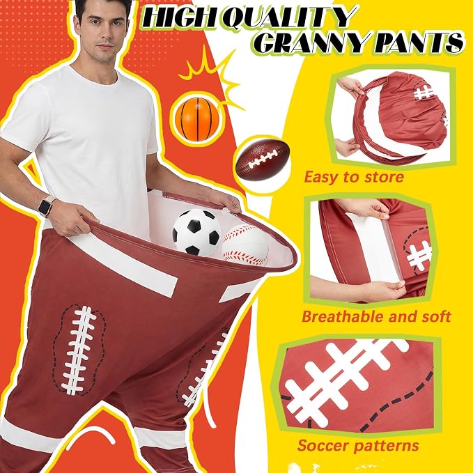 Granny Pants Yard Game, Baseball Soccer Game Outdoor Party Toss with 2.5 Inch Durable High-Bounce Balls, No Inflation Needed, Wind-Resistant for Backyard, Family Reunion & Easter