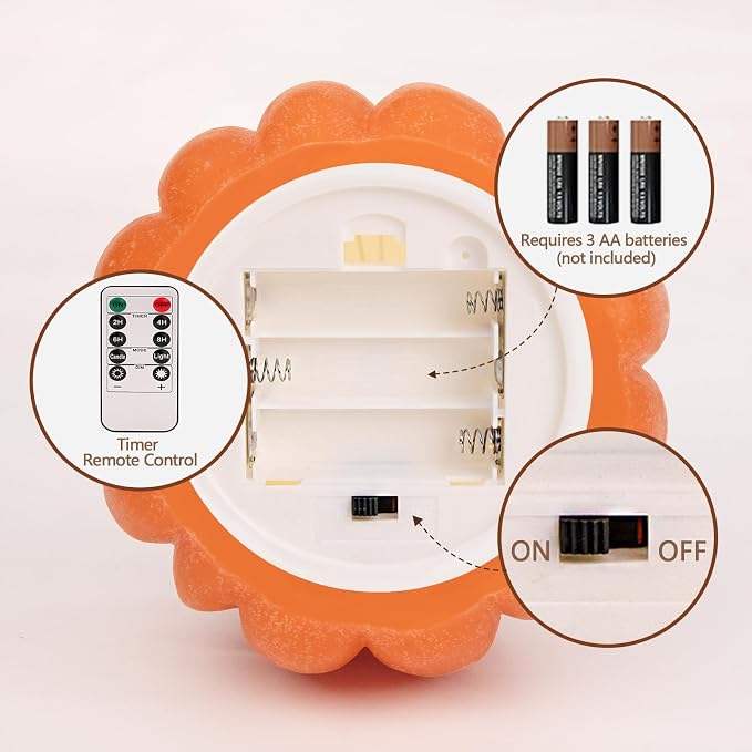 Fall Decorations for Home - Fall Decor - Flickering Flameless Wax Pumpkin LED Candle with Timer Remote Control- Thanksgiving Gifts - Autumn Farmhouse Rustic Harvest Decor for Tiered Tray Table Indoor