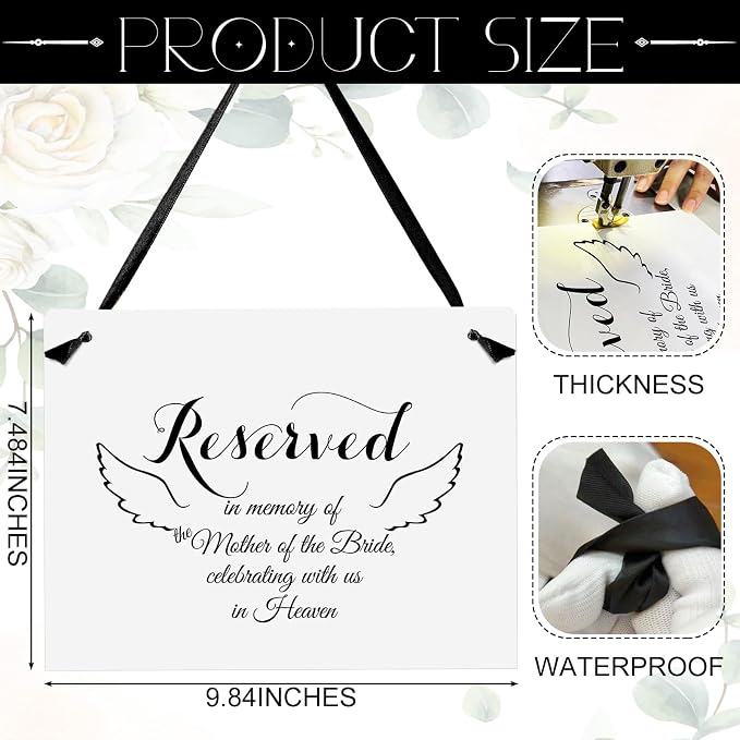 Elegant Reserved Seating Signs for Weddings | Ceremony & Reception Decor, Memorial Table Sign, Customizable Wedding Signage & Reserved Table Displays
