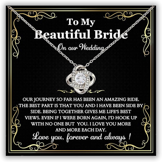 Groom To Bride Necklaces, Groom To Bride Necklace Gifts With Message Card, Groom To Bride Necklace For Wedding Day, To My Bride Necklace, Bridal Shower Necklace Gifts For Bride To Be