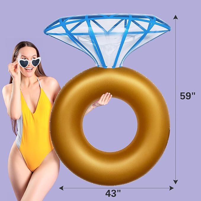 10 Pcs Bachelorette Party Favor Kit,Bachelorette Gifts for Bride,Bride Beach Towels& Bachelorette Inflatable Swim Float,Bridal Shower Decor Ring Pool Float Heart Sunglasses Bulk Bride to Be Sash