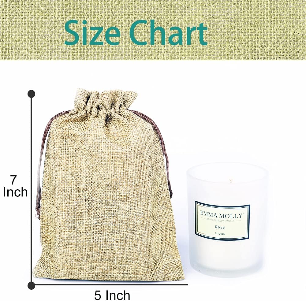 LYSXP 50PCS Burlap Bags with Drawstring，5x7 Inch Cream color Drawstring Gift Bag Jewelry Pouches for Wedding Party Favors, DIY Craft