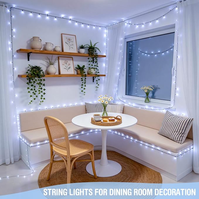 JMEXSUSS 250 LED White Christmas Lights Outdoor, 91.5ft Extendable White String Lights Indoor, Christmas Tree Light with 8 Modes for Room Garden Patio Wedding Party Christmas Decorations