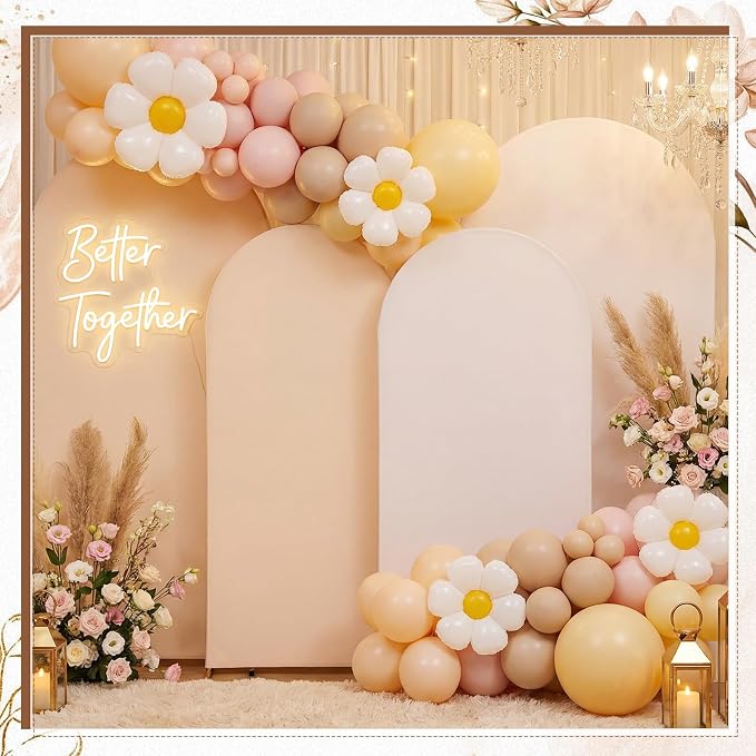 Tegeme 2 Pack Backdrop Stand with Reversible Covers 7.2ft 6ft Metal Arch Frame for Birthday Wedding Bridal Baby Shower Anniversary