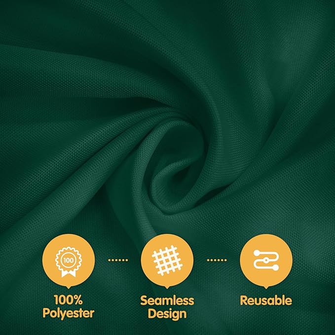 BRILLMAX 8 Pack Hunter Green Tablecloths 70 x 120 Inch for 6ft & 8ft Rectangle Tables - 150 GSM Polyester Fabric, Universal Fit, Water, Stain & Wrinkle Resistant Cloth Cover for Wedding Banquet