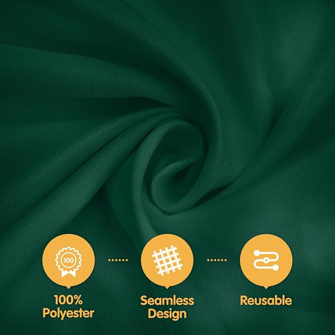 BRILLMAX 6 Pack Hunter Green Tablecloths 60 x 126 Inch for 8ft Rectangle Tables - 150 GSM Polyester Fabric, 15" Standard Drop, Water, Stain & Wrinkle Resistant Cloth Cover for Wedding Dining Buffet