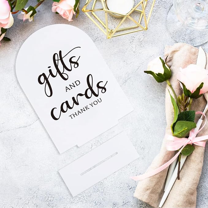 6 Pcs Wedding Sign Decor, Ceremony Sign, Wedding Sign for Reception & Event Party,Bridal Shower Decorations, Wedding Table Sign Accessories for Anniversary and Event 5x7 Inch White