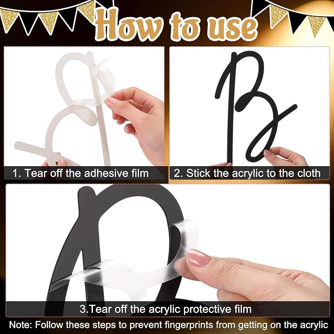 Yousoontic Happy Birthday Sign for Backdrop Large Happy Birthday Sticker Letter Acrylic Mirror Decal for Balloon Arch Wall Kpop Party, Peel Off Acrylic Film(23 x 20 Inches,Classic,Black)