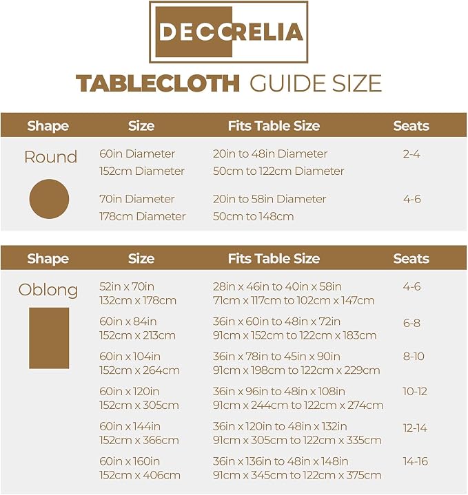 Decorelia Waterproof Faux Linen Farmhouse Round Table Cloth for Indoor/Outdoor, Decorative Rustic Fabric Tablecloth Cover for Party Picnic Dining & Kitchen Table (60 Inch, Round (2-4 Seats), Natural)