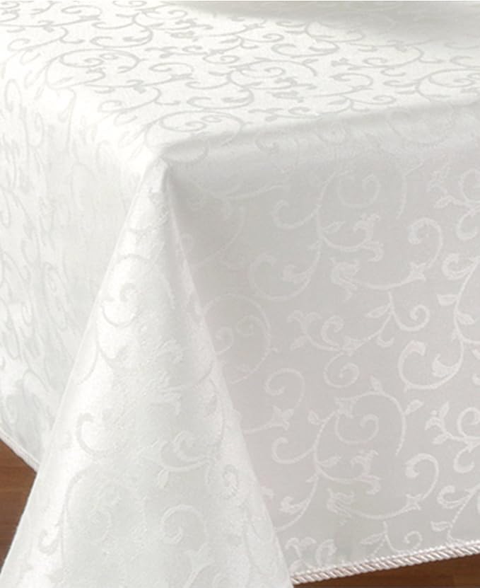 Lenox Opal Innocence 60"x120" Oblong Tablecloth, Platinum