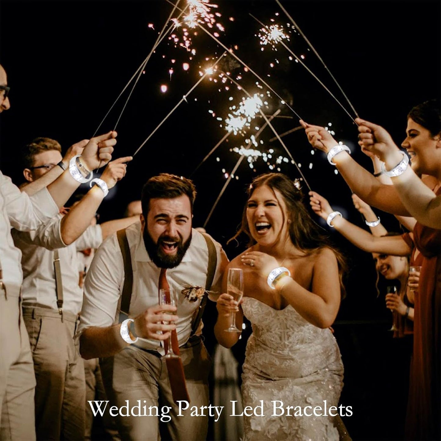 100 Pcs LED Bracelets Sound Activated with Flashing LED Strobe Music Control Light Up Bracelets for Rave, Game Prizes, Birthday Party Favor,Valentine's Day gift