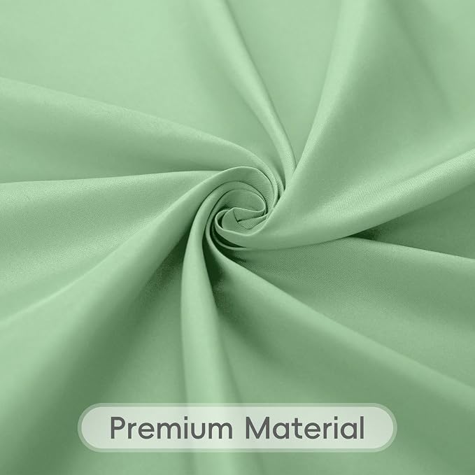 8 Pack Light Green Tablecloth 60 x 102 Inch Rectangular Green Table Cloth for 6 Foot Rectangle Tables, Wrinkle Resistant Washable Polyester Fabric for Wedding Party Banquet Buffet and Camping