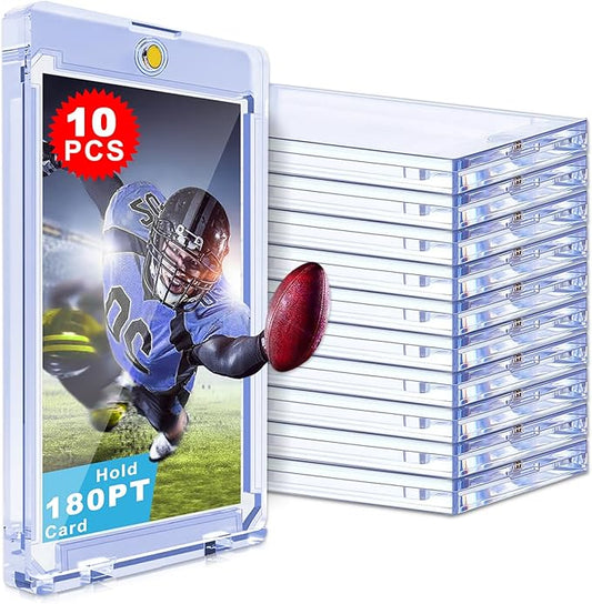 180pt Magnetic Card Holder: 40ct One Touch Card Holders for Trading Cards, 180 pt U-V Protection Magnetic Card Case for Sports Game Cards, Football, Baseball